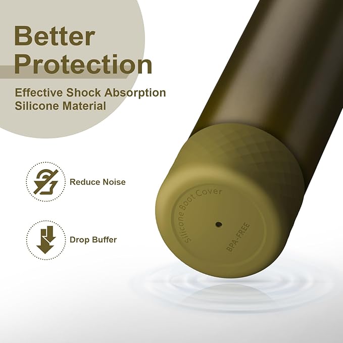 2PCS Silicone Water Bottle Boot for Owala 24oz 32oz 40oz, Anti-Slip Protective Sleeve Bottom Bumper Protector for FreeSip, Twist, and Flip Stainless Steel Water Bottles Alwenid