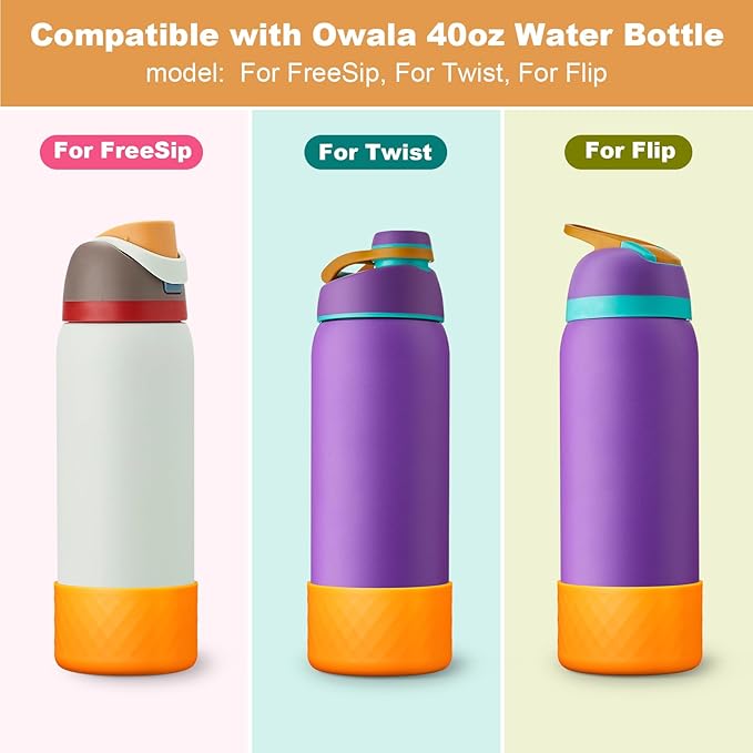 Silicone Boot for Owala Water Bottle 24 oz 32 oz 40 oz, Anti-Slip Protective Sleeve for FreeSip/Twist/Flip Stainless Steel Water Bottles Accessories BEONSKY