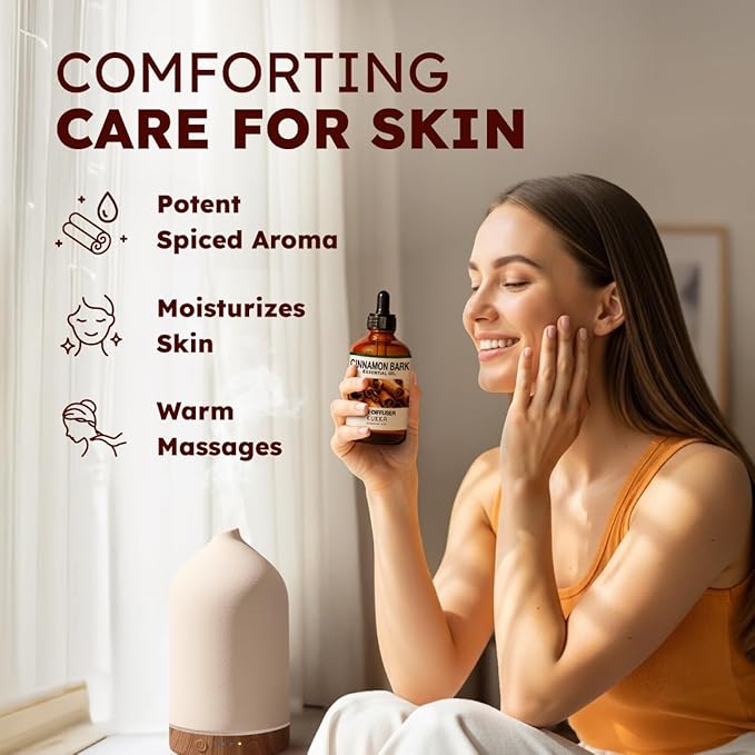 KUKKA Cinnamon Essential Oils - 4 Fl Oz - for Hair, Skin, Diffuser, Aromatherapy & DIY Soap Making Scent - Bloomnest