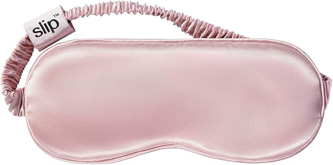 slip Pure Silk Sleep Mask - Pink | 100% Mulberry Silk, Ultra Soft & Comfortable, Blocks Light for Restful Sleep | Adjustable Strap for Perfect Fit, Gentle on Skin & Hair | Ideal Travel Accessory - Bloomnest