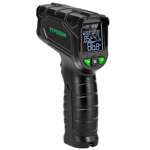 VIVOSUN VPD Thermometer, Handheld Environmental Monitor, Precision Infrared Laser Thermometer Gun with Adjustable Emissivity, Leaf VPD and Temperature Monitoring for Plants, Grow Tents, HVAC - Bloomnest
