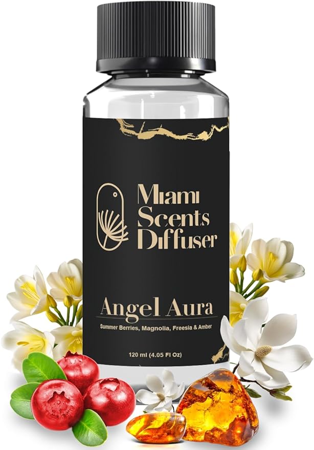 Angel Aura Scent Inspired by The Venetian Las Vegas Hotel 4 Fl Oz - 120 ml Essential Oils Aroma for Home Diffuser Luxury Fragance Refill Aromatherapy Blend of Summer Berries, Magnolia, Freesia & Amber - Bloomnest