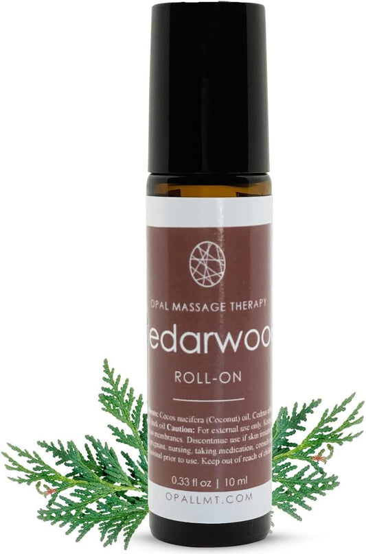 Premium Essential Oil Roll On Opal Massage Therapy (Cedarwood)