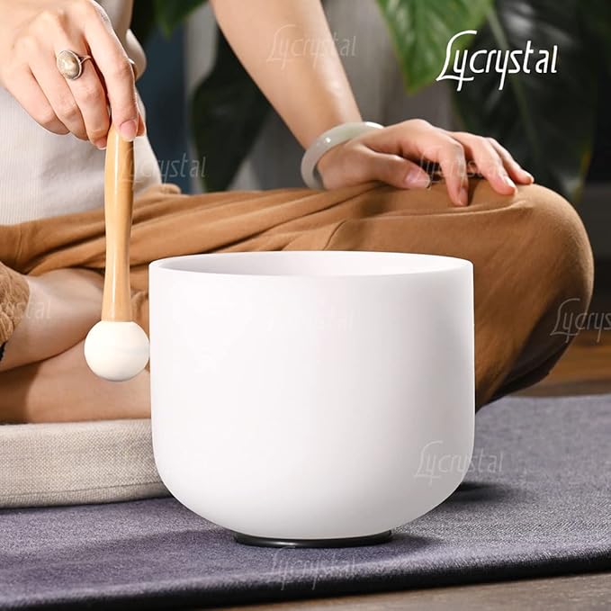 Singing Bowl 528 Hz 8 Inch C note Sound Bowls for Healing,Crystal Singing Bowls Meditation Sound, Root Chakra With O-Ring And Rubber Mallet. - Bloomnest
