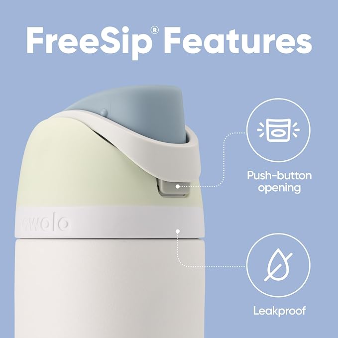 Owala FreeSip Insulated Stainless Steel Water Bottle with Straw for Sports, Travel, and School BPA-Free Sports Water Bottle, 24 oz, Iced Breeze Owala