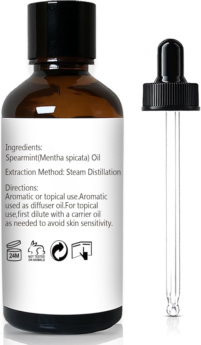 Spearmint Essential Oil 1 Oz, 100% Pure Natural Spearmint Oil, Refreshing Aromatherapy Essential Oils for Diffuser, Face, Skin, Hair Care - Bloomnest