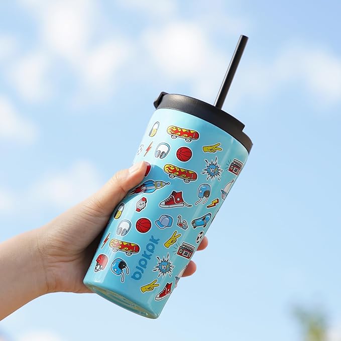BJPKPK 30oz Tumbler With lid And Straw Stainless Steel Travel Coffee Mug Insulated Tumblers Cups,Spring Party Brown - Bloomnest