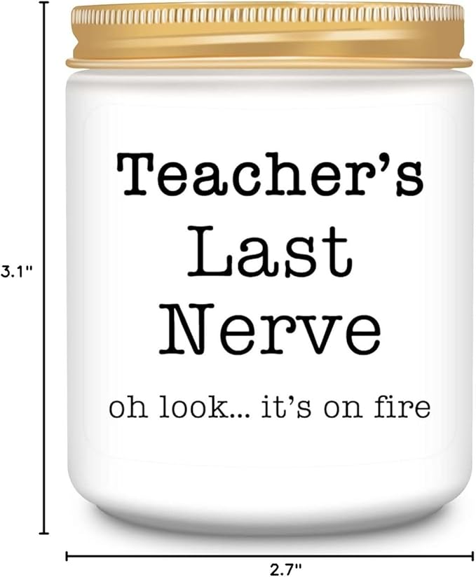 Homsolver Teacher Appreciation Gifts for Women, Christmas Birthday Valentines Retirement Thanksgiving Teachers' Day Graduation Season, Teacher’s Last Nerve Scented Candles - Bloomnest