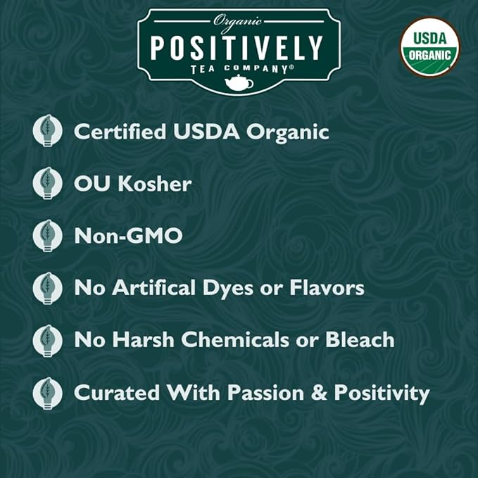 Organic Positively Tea Company, Chamomile Herbal Tea Bags, 100 Count, Eco-Friendly Tea Bags, Non-GMO - Bloomnest