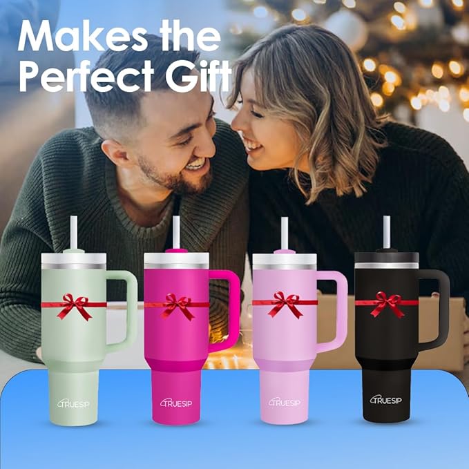 Ultimate 40oz All in One Tumbler - Leak Proof Stainless Steel Tumbler - Includes Silicone Boot, 3 Straws, 2 Straw Caps, & Cleaning Brush (Matcha Cream) - Bloomnest