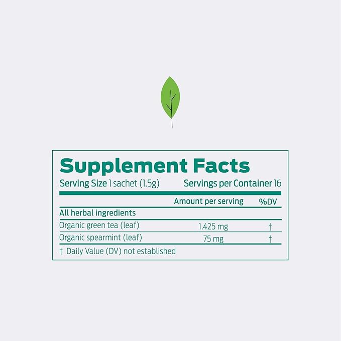 HELPS TEAS | Helps Refresh | Organic Green Tea with Spearmint. Natural Energy, Antioxidant, Slimming And Thermogenic Herbal Tea| 16 Tea Bags - Pack of 3 | - Bloomnest