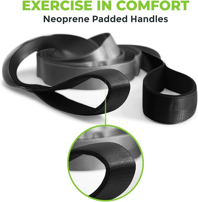 Gradient Fitness Stretching Strap for Physical Therapy, 12 Multi-Loop Stretch Strap 1.5" W x 8' L, Neoprene Handles, Physical Therapy Equipment, Yoga Straps for Stretching, Leg Stretcher. - Bloomnest