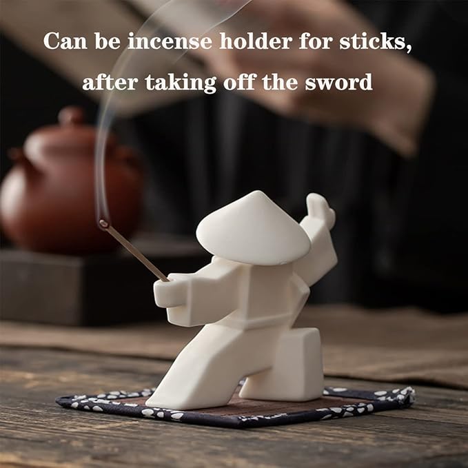 LYART Tea Pet Warrior Statue Figurine Tea Ornament Accessories Cute Kung Fu Tea Decoration Gift for Tearoom Home Office Children's Day Gift for Tea Lover - Bloomnest