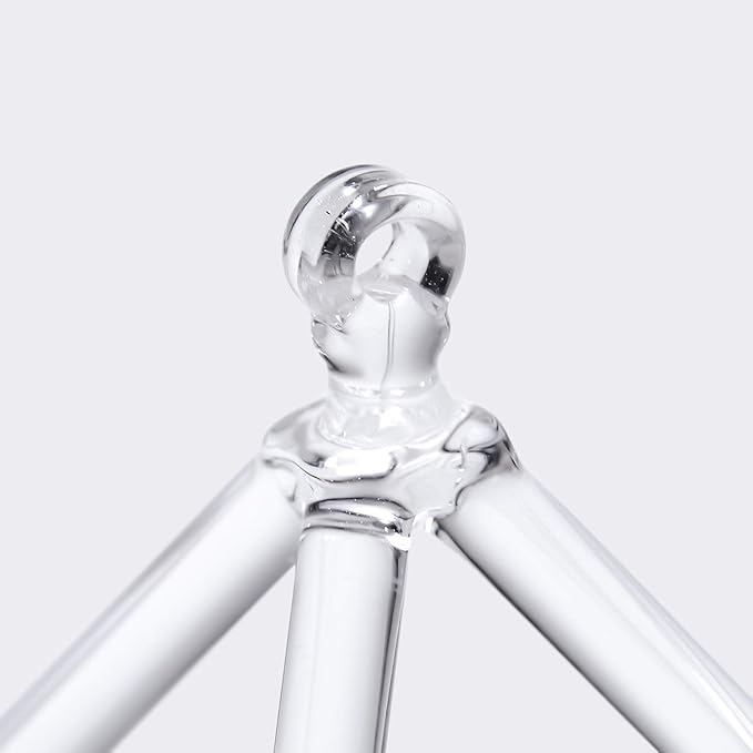 TOPFUND Clear Crystal Singing Pyramid 12 inch with Carrying Case and Quartz Suede Mallet