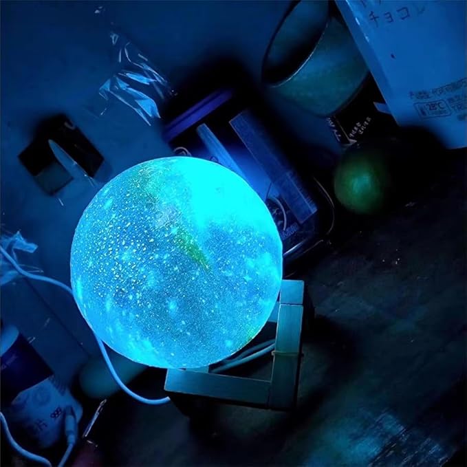 Moon Lamp Kids Night Light Galaxy Lamp - 16 Colors Moon Light with Wood Stand Remote & Touch Control USB Rechargeable Gift for Girls Lover Birthday - 5.9 inch - Bloomnest
