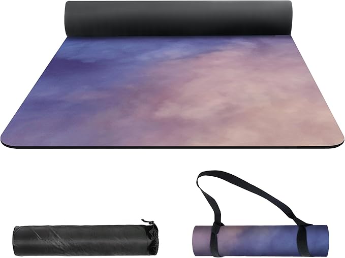 nuveti Yoga Mat Print Extra Thick TPE Non Slip Fitness Exercise Mat with Carrying Bag,72"x24" Extra Thick 6MM Exercise & Workout Mat for Yoga, Pilates Fitness and Floor Exercises - Bloomnest