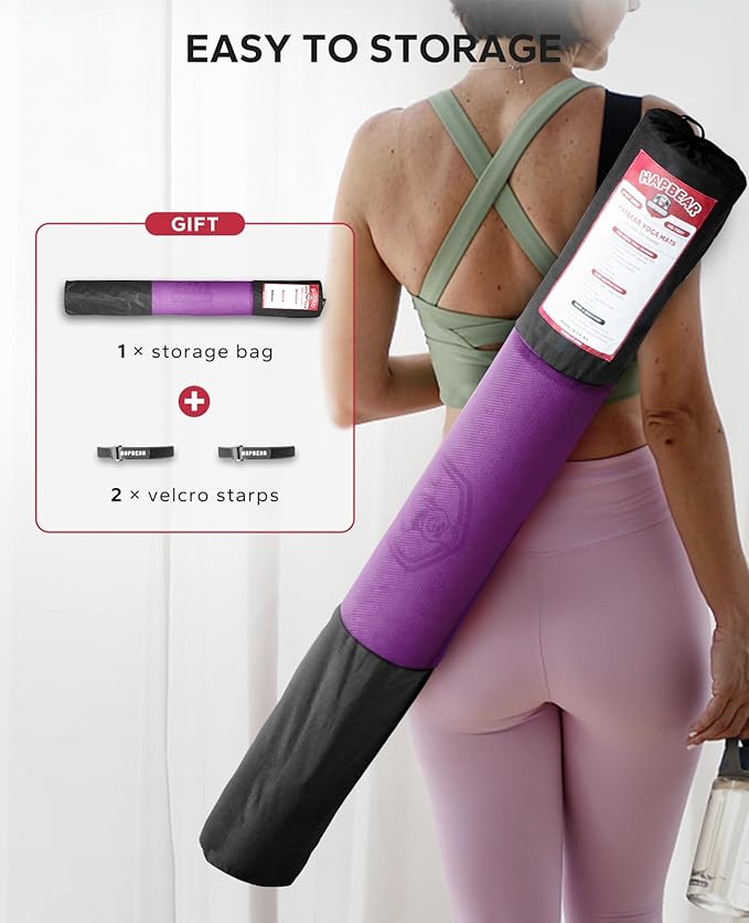 HAPBEAR Extra Large Yoga Mat - 72"x48"/78"x54", 1/4" & 1/3" Thick, Non-Slip, Durable, Eco-Friendly, Wide Exercise Mat for Home Workouts, Yoga, Pilates, Stretching, Meditation (Barefoot Exercise) - Bloomnest