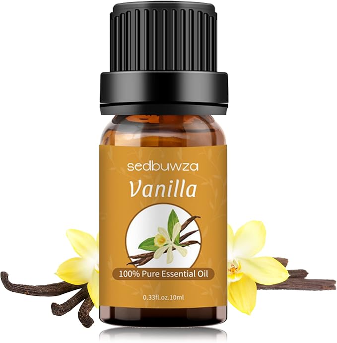 Sedbuwza Vanilla Essential Oil, Pure Organic Vanilla Fragrance Oil for Diffuser, Humidifier, Soap, Candle, Perfume Sedbuwza