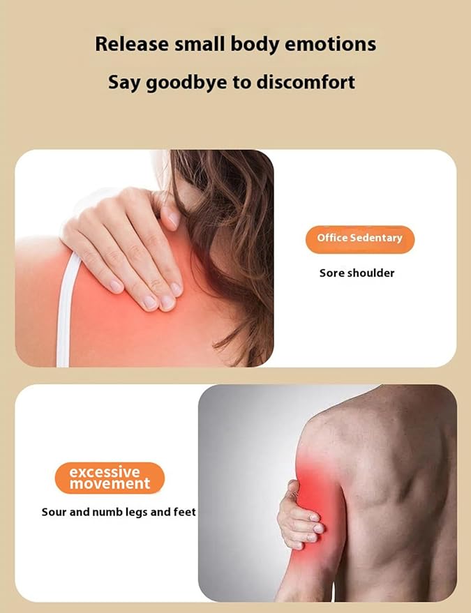 Deep Tissue Massage Gun with Bend Handle, 12MM Percussion, 4 Replaceable Heads, Less-Shock Design for Back, Neck, Foot, Leg, Shoulder - Bloomnest