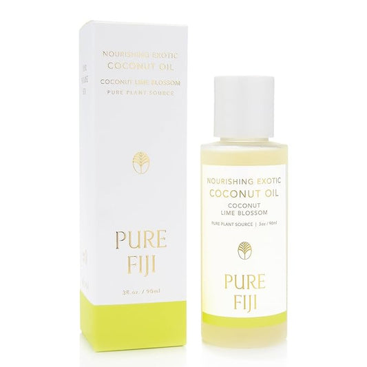 PURE FIJI Travel Size Nourishing Exotic Coconut Oil, Coconut Lime Blossom (3oz/90ml)