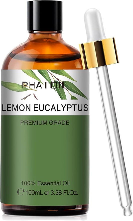 Lemon Eucalyptus 3.38fl.oz Essential Oil, PHATOIL Aromatherapy Essential Oils for Diffuser, Humidifier, Perfect for DIY Soap, Candle, Bath Bombs Making(100ml) - Bloomnest