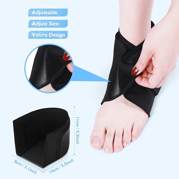Heel Ice Pack for Pain Relief, Reusable Gel Ankle Ice Pack Wrap Hot&Cold Therapy for Heel Pain, Plantar Fasciitis, Achilles Tendinitis, Dry Cracked Heels, Sprain, Sports Injuries - Bloomnest