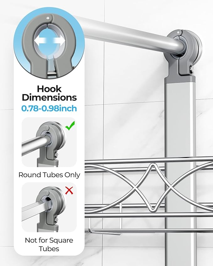 ODesign 2 Tier Stainless Steel Anodized Aluminum,Height-Adjustable Rustproof Shower Caddy Hanging Anti-Swing-Over The Shower Head Caddy-Bathroom Showe r Storage Organizer With Soap Box Holder- Sliver - Bloomnest