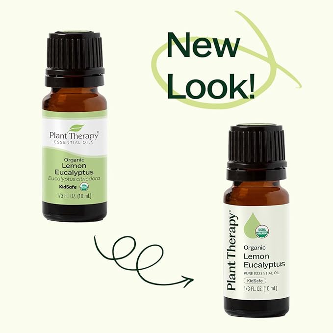 Plant Therapy Organic Lemon Eucalyptus Essential Oil 100% Pure, USDA Certified Organic, Undiluted, Natural Aromatherapy, Therapeutic Grade 10 mL (1/3 oz) - Bloomnest