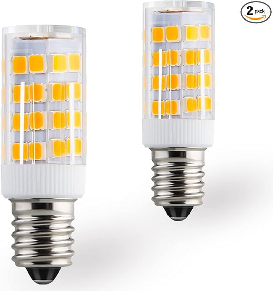 KAKEMONO E12 LED Candelabra Light Bulbs 4W, 40W Halogen Equivalent, Warm White 2700K C7 T4 120V for Ceiling Fan, Chandelier, Pendant Lighting, Salt Lamp - Non-dimmable, 2 Pack - Bloomnest