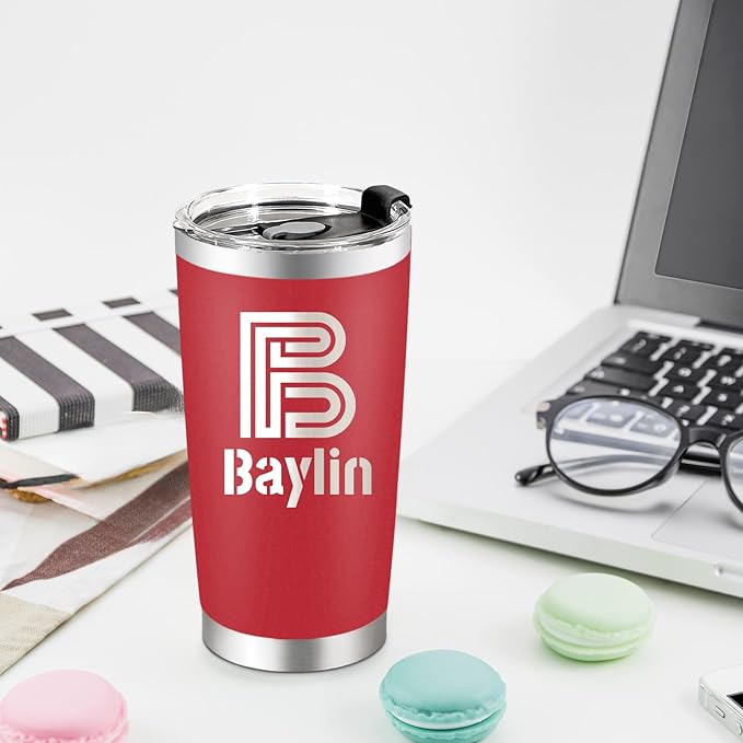 Personalized Tumbler Custom Coffee Tumbler Laser Engrave with Name 20 Oz Stainless Steel Travel Tumbler Cup Mug Personalized Gifts for Birthday Christmas Anniversary for Men Women Kids - Bloomnest
