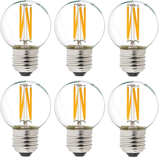 LiteHistory Dimmable g16.5 led Bulb 40W g16 1/2 led Edison Bulb 2700K 4W e26 Globe Light Bulbs for Ceiling Fan,Chandelier,Vanity Light Bulb AC120V 400lm 6Pack - Bloomnest