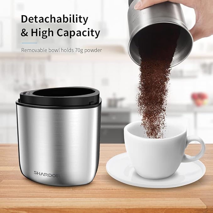 SHARDOR Electric Coffee Bean Grinder, Spice Grinder, 1 Removable Bowl with Stainless Steel Blade, Silver - Bloomnest