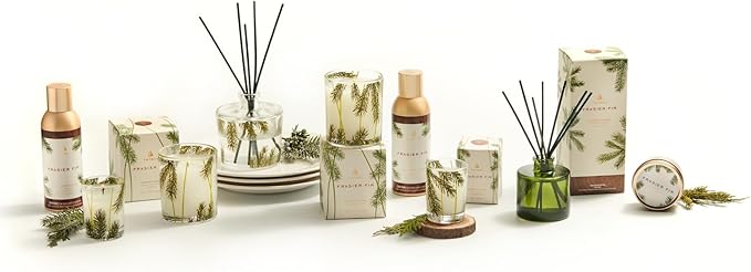 Thymes Frasier Fir Reed Diffuser Set – Includes Reeds, Fragrance Oil, and Frosted Glass Bottle – Fragrance Oil Diffuser – Room Fresheners – Luxury Home Decor – Green (Heritage, 4 fl oz) - Bloomnest