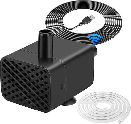 Mini Submersible Pump, Small Fountain Pump with & Sensor (DC 5V USB) for Fish Tank, Pet Fountains, Water feature, Tabletop Fountain, Pond, Hydroponics, Cat Drinking Fountain Replacement Pump - Bloomnest