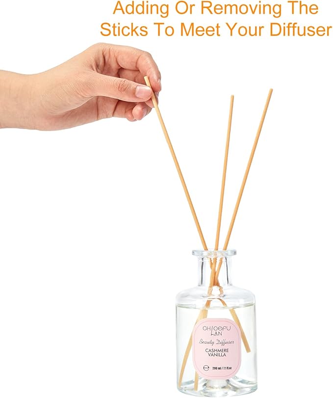Chloefu Lan Lilac Reéd Diffuser Oil, 6.7 oz Refreshing Natural Essential Scented Oil with Purple Flower Diffuser Sticks,Bathroom Decor, Home & Office Decor,Diffuser Oil Gift Set - Bloomnest