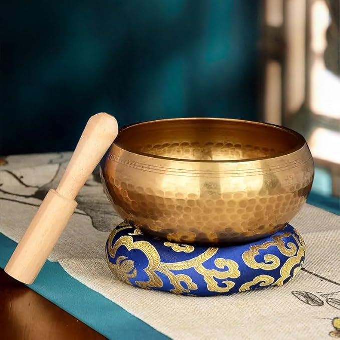 LeSage Handcrafted Tibetan Singing Bowl Gift Set – 3.5” Sound Bowl for Meditation, Sound Healing & Yoga – Mindfullness Christmas Gift – Authentic Hand-Hammered in Nepal LeSage