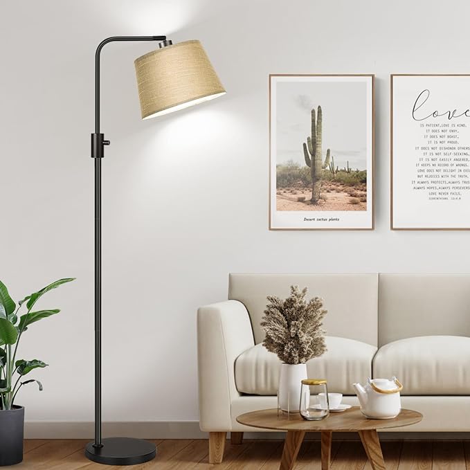 Nintiue Dimmable Floor Lamp, 1000 LM LED Edison Bulb Included, Arc Floor Lamps for Living Room Modern Standing Lamp Tall Lamps for Living Room Bedroom-Champagne - Bloomnest