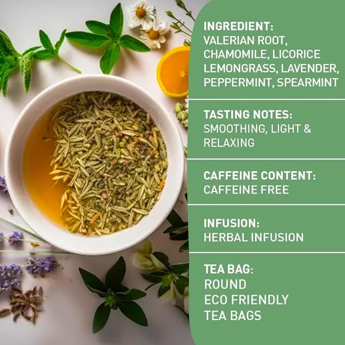 HANDPICK, Good Night Tea Bags (100 Count) Night Time Herbal Tea | Caffeine Free | Floral Blend - Lavender, Chamomile, Peppermint | Natural Tea, Perfect for Bedtime - Bloomnest