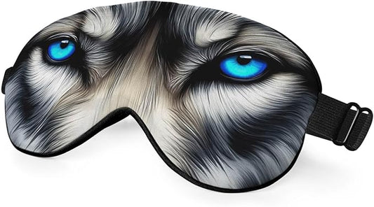 Wolf Eyes Eye Mask Sleeping Mask Siberian Husky Bright Blue Eyes Sleep Masks Silky Soft Eye Cover for Women Men Shading Blindfold for Air Travel Sleeping - Bloomnest