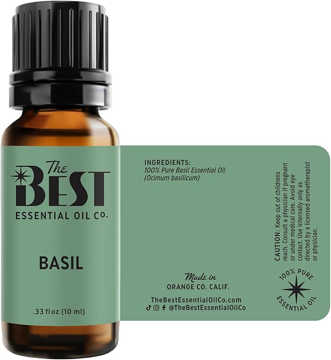 The Best Basil Essential Oil Premium Grade- 100% Pure & Natural for Aromatherapy, Diffuser, Spa, Massage, Air Freshener- 10 ml (.33 fl oz) - Bloomnest