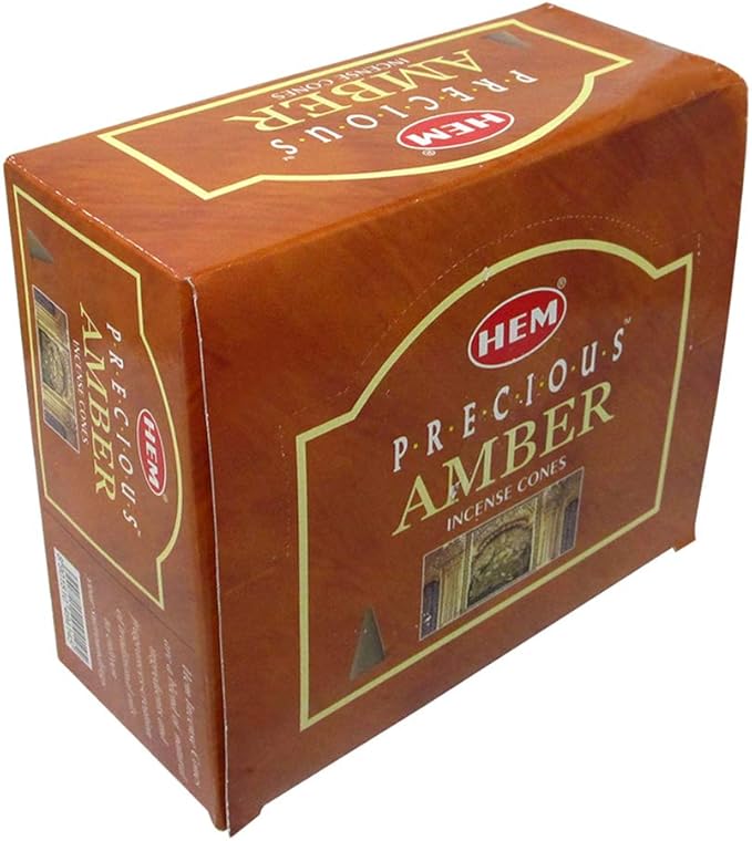 TRUMIRI Precious Amber Incense Cones & Cone Incense Burner Bundle: 120pcs (12 Sets of 10pcs) TRUMIRI