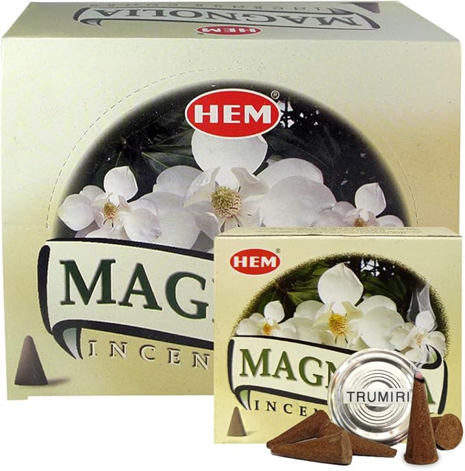 TRUMIRI Magnolia Incense Cones & Cone Incense Burner Bundle TRUMIRI
