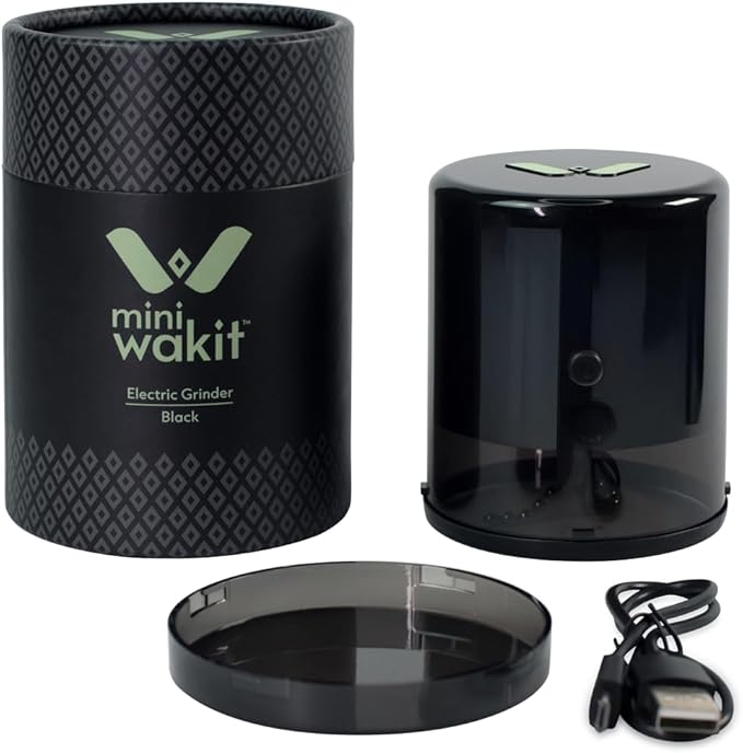 Mini Wakit Grinder (Black) – Rechargeable Electric Herb Grinder with Patented Ball & Chain Technology for Effortless Grinding – Compact, Easy-to-Use, Ideal for Kitchen, Herbs, and Spices - Bloomnest