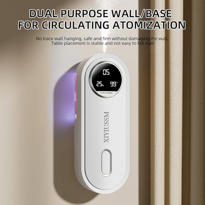 Waterless Essential Oil Diffuser for Home and Car Portable Aromatherapy Diffuser with 7 Mist Modes 1800mAh Rechargeable Battery Operated Scent Diffuser for Large Room Bedroom Office Bathroom - Bloomnest