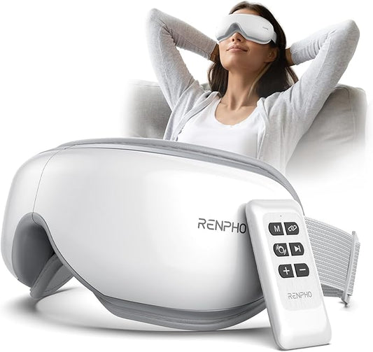 RENPHO Eye Massager with Heat, Mothers Day Birthday Gifts for Women, Her, Men, Him, FSA Eligible HSA Items Lists, Sleep Mask with Remote Compress, Head Massager for Migraine Relief Stye Eye Eyeris 1 RENPHO