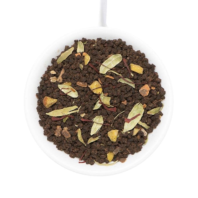 VAHDAM Saffron Spiced Chai (Loose Leaf, 50 Cups, 100g) | Black Tea with Cardamom, Cinnamon, Clove, Almond & Saffron | Enjoy Hot, Iced, or as a Chai Latte - Bloomnest