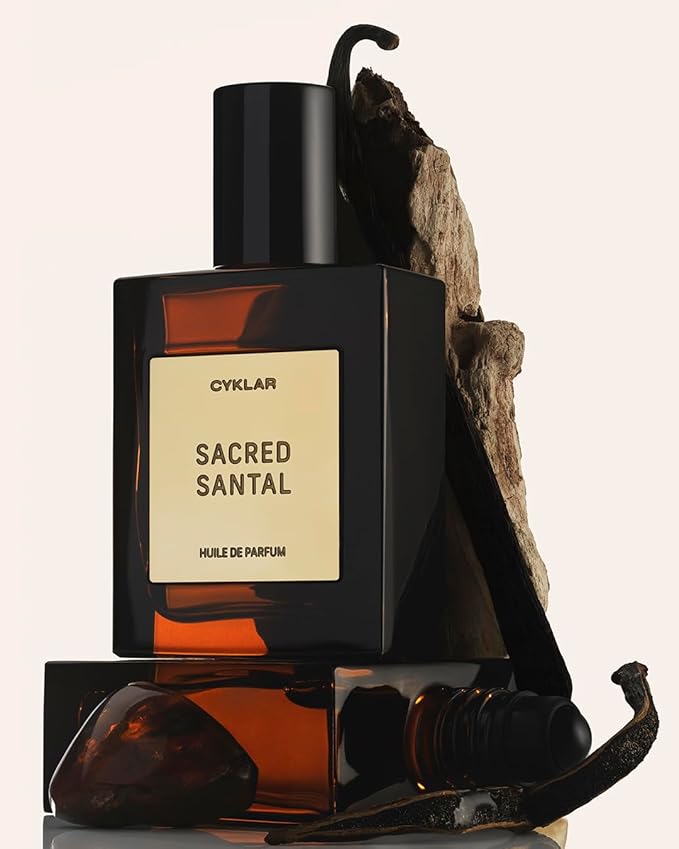 CYKLAR Perfume Oil Roll-on. Travel-Friendly Sacred Santal Fragrance with Bergamot, Amber, and Musk Notes. Long-Lasting Essential Oil Parfum for Women and Men. 0.5 Fl Oz Scented Rollerball Bottle Cyklar