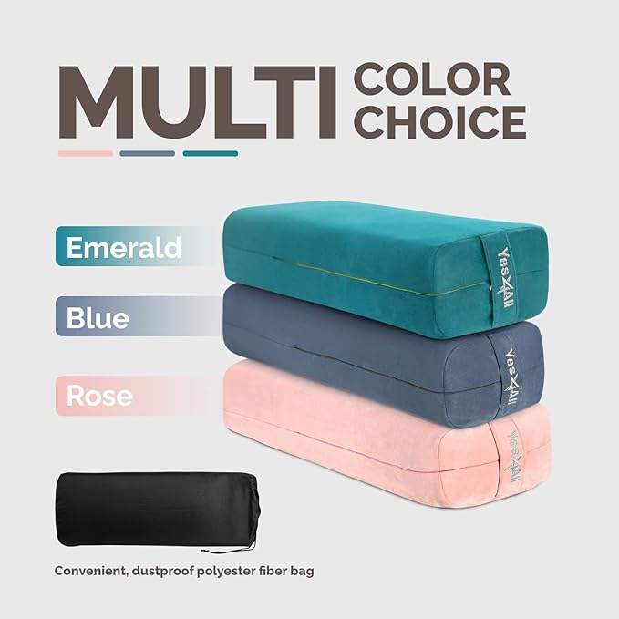 Yes4All Triple-Layer Sponge Yoga Bolster Pillow for Restorative Yoga & Meditation - Versatile Yoga Support Pillow, Balance & Poses Modification - Bloomnest