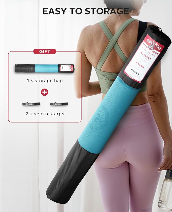 HAPBEAR Extra Large Yoga Mat - 72"x48"/78"x54", 1/4" & 1/3" Thick, Non-Slip, Durable, Eco-Friendly, Wide Exercise Mat for Home Workouts, Yoga, Pilates, Stretching, Meditation (Barefoot Exercise) - Bloomnest