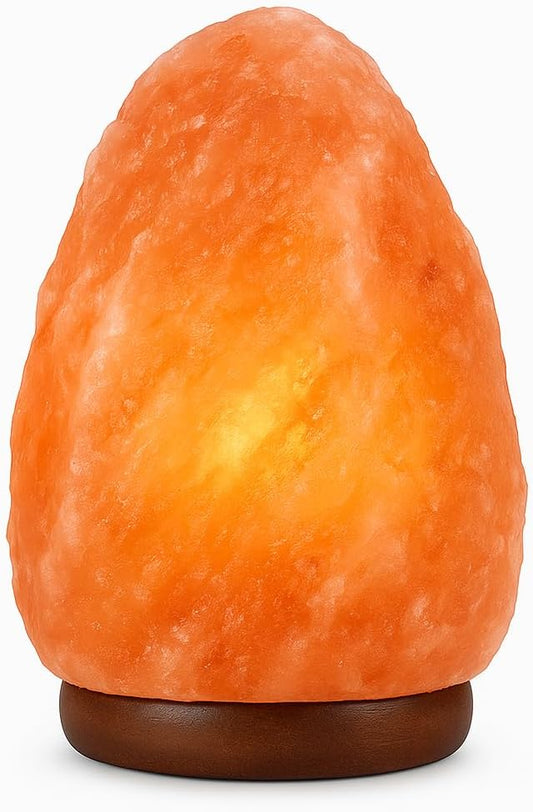 Himalayan Glow Natural Himalayan Salt Lamp, Crystal Salt Lamps, Real Wood Base with Dimmer Switch, Handmade Salt Lamp, Gift Lamp, Holiday Gift, ETL Certified | 6-8 LBS - Bloomnest